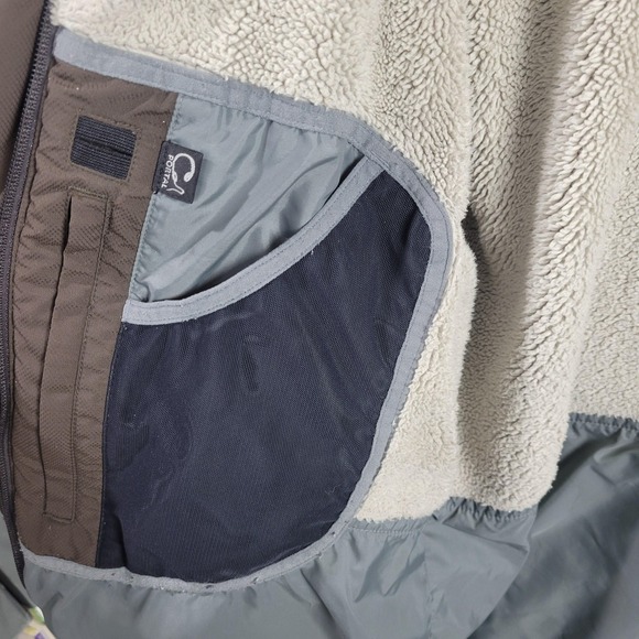 REI Jacket Womens Large Brown Blue Elements Hooded Fleece Lined Full Zip Outdoor - Picture 4 of 8